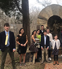 Students from The Oratory visit the shrine of St. Katharine Drexel, one of the patron saints of The Oratory.
