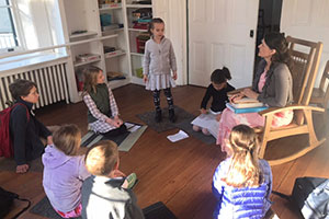 Students gather for the recitation of poetry